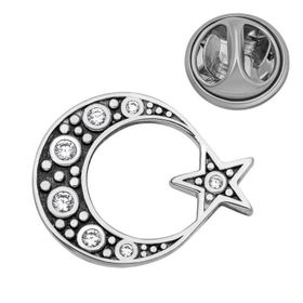 Gumush T8668 Gümüş Ay Yıldız Rozet
