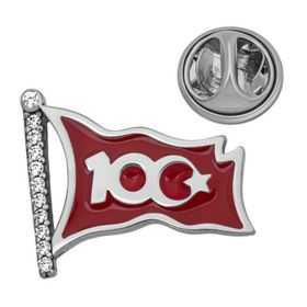 Gumush T8672 Gümüş Ay Yıldız 100. Yıl Rozet