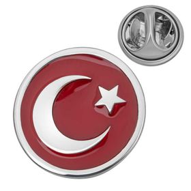 Gumush T8673 Gümüş Ay Yıldız Rozet