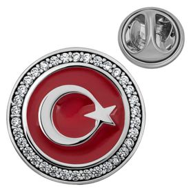 Gumush T8675 Gümüş Ay Yıldız Rozet