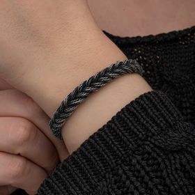Gumush T8684 Gümüş Kazaziye Örgü Bileklik