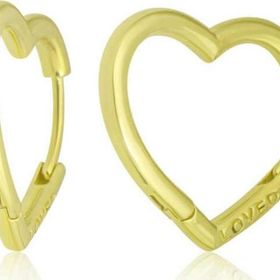 Gumush T8714 Gold Loved Yazılı Taşsız Kalp Kadın Gümüş Küpe