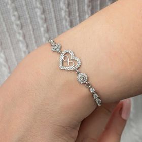 Gumush T8767 Kalp Sonsuzluk Su Yolu Kadın Gümüş Bileklik