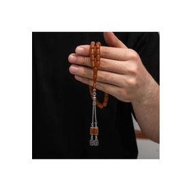 Gumush T8785 Gümüş Püskül Sıkma Kehribar Tesbih