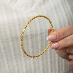 Gumush T8825 Gold 2'li Burgu Kadın Gümüş Bilezik