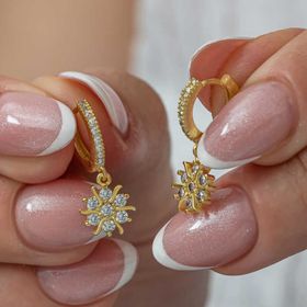 Gumush T8826 Gold Sallantılı Güneş Kadın Gümüş Küpe