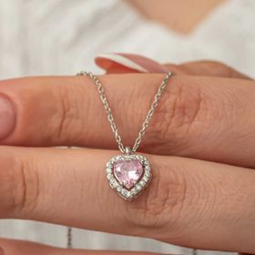 Gumush T8831 Pembe Kalp Kadın Gümüş Kolye
