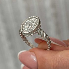Gumush T8886 Oval Zirkon Taşlı Kadın Gümüş Yüzük