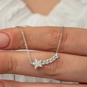 Gumush T8897 Kayan Yıldız Kadın Gümüş Kolye
