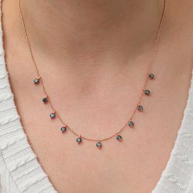 Gumush T8901 Mistik Topaz Taşlı Rose Şans Kadın Gümüş Kolye