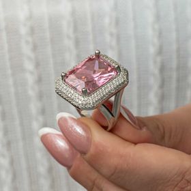 Gumush T8910 Pembe Zirkon Taşlı Kadın Gümüş Yüzük
