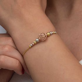 Gumush T8959 Renkli Top Dorika Kadın Gümüş Bileklik