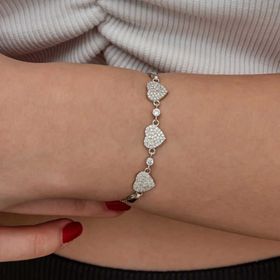 Gumush T8968 3'lü Kalp Kadın Gümüş Bileklik