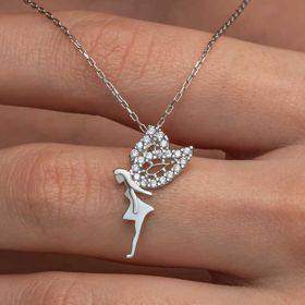 Gumush T8988 Peri Kızı Kadın Gümüş Kolye