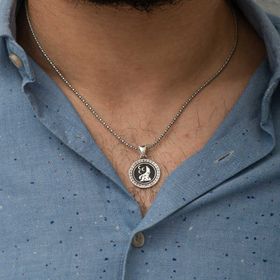 Gumush Üç Hilal Kurt Gümüş Kolye