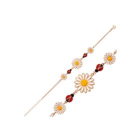 Gumush Uğur Böcekli Papatya Gümüş Bayan Bileklik