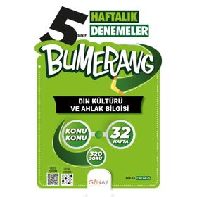Günay Yayınları 5.Sınıf Bumerang 32 Haftalık Din Kültürü ve Ahlak Bilgisi Denemeleri