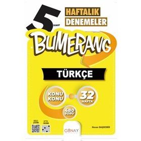 Günay Yayınları 5.Sınıf Bumerang 32 Haftalık Türkçe Soru Bankası