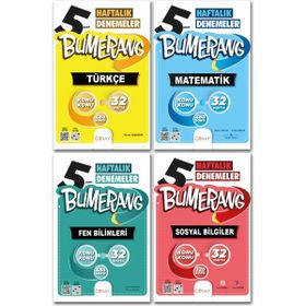 Günay Yayınları 5. Sınıf Bumerang Türkçe Matematik Fen Bilimleri Sosyal Bilgiler Haftalık Denemeler Seti