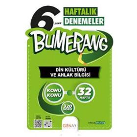 Günay Yayınları 6. Sınıf Bumerang 32 Haftalık Din Kültürü ve Ahlak Bilgisi Denemeleri