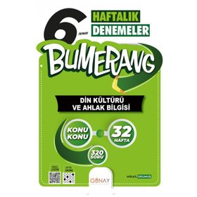 Günay Yayınları 6. Sınıf Bumerang 32 Haftalık Din Kültürü ve Ahlak Bilgisi Denemeleri