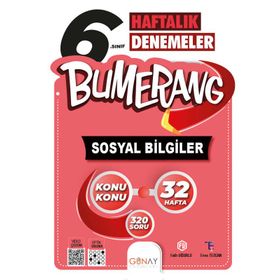 Günay Yayınları - 6. Sınıf Bumerang 32 Haftalık Sosyal Bilgiler Denemeleri