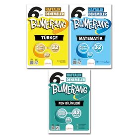 Günay Yayınları - 6. Sınıf Türkçe Matematik Fen Bilimleri Bumerang Haftalık Denemeler