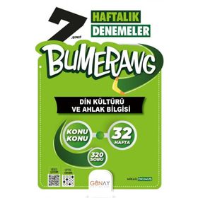 Günay Yayınları 7.Sınıf Bumerang 32 Haftalık Din Kültürü ve Ahlak Bilgisi Denemeleri