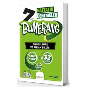 Günay Yayınları 7.Sınıf Bumerang 32 Haftalık Din Kültürü ve Ahlak Bilgisi Denemeleri