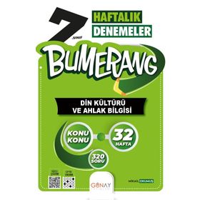 Günay Yayınları 7.Sınıf Bumerang 32 Haftalık Din Kültürü ve Ahlak Bilgisi Denemeleri