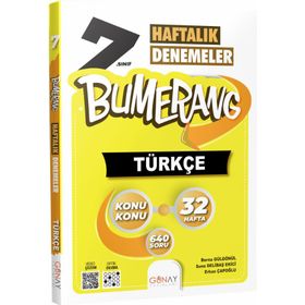 Günay Yayınları 7.Sınıf Bumerang 32 Haftalık Türkçe Denemeleri