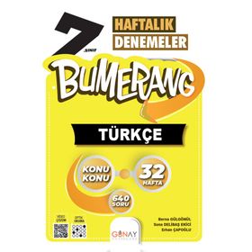 Günay Yayınları 7.Sınıf Bumerang 32 Haftalık Türkçe Denemeleri