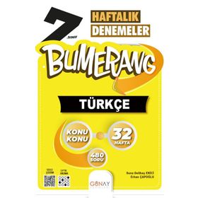 Günay Yayınları 7.Sınıf Bumerang 32 Haftalık Türkçe Denemeleri