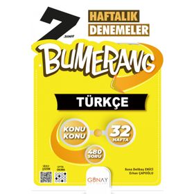 Günay Yayınları 7. Sınıf Bumerang Haftalık Türkçe Denemeleri