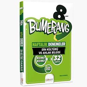 Günay Yayınları 8. Sınıf Bumerang 32 Haftalık Din Kültürü ve Ahlak Bilgisi Denemeleri