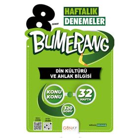 Günay Yayınları 8. Sınıf Bumerang 32 Haftalık Din Kültürü ve Ahlak Bilgisi Denemeleri