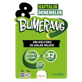 Günay Yayınları 8. Sınıf Bumerang 32 Haftalık Din Kültürü ve Ahlak Bilgisi Denemeleri