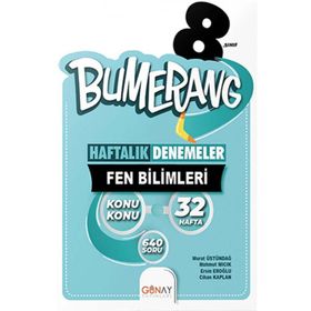 Günay Yayınları 8. Sınıf Bumerang 32 Haftalık Fen Bilimleri Denemeleri
