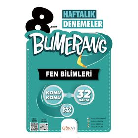 Günay Yayınları 8. Sınıf Bumerang 32 Haftalık Fen Bilimleri Denemeleri