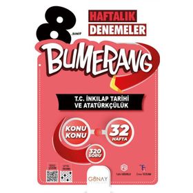 Günay Yayınları - 8.Sınıf Bumerang 32 Haftalık T.c. İnkılap Tarihi ve Atatürkçülük Denemeleri