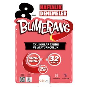Günay Yayınları - 8.Sınıf Bumerang 32 Haftalık T.c. İnkılap Tarihi ve Atatürkçülük Denemeleri