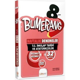 Günay Yayınları - 8.Sınıf Bumerang 32 Haftalık T.c. İnkılap Tarihi ve Atatürkçülük Denemeleri