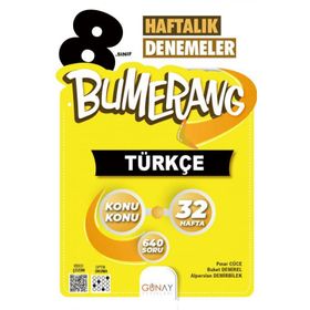 Günay Yayınları 8. Sınıf Bumerang 32 Haftalık Türkçe Denemeleri
