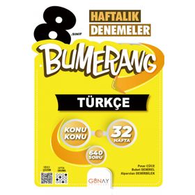 Günay Yayınları 8. Sınıf Bumerang 32 Haftalık Türkçe Denemeleri