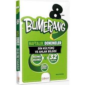 Günay Yayınları 8. Sınıf Din Kültürü ve Ahlak Bilgisi Bumerang Konu Konu Haftalık Denemeler