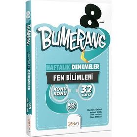 Günay Yayınları 8. Sınıf Fen Bilimleri Bumerang Konu Konu Haftalık Denemeler