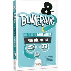 Günay Yayınları 8. Sınıf Fen Bilimleri Bumerang Konu Konu Haftalık Denemeler