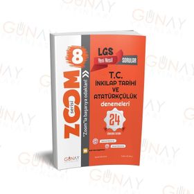 Günay Yayınları 8. Sınıf LGS T.C. İnkılap Tarihi Ve Atatürkçülük Zoom Serisi 24 Deneme