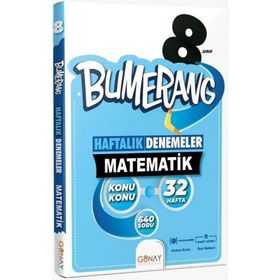 Günay Yayınları 8. Sınıf Matematik Bumerang Konu Konu Haftalık Denemeler