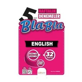Günay Yayınları - Bla Bla 5. Sınıf English Haftalık Denemeler